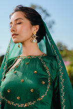 Load image into Gallery viewer, Emerald Green Embroidered Anarkali Suit Set
