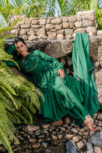Load image into Gallery viewer, Emerald Green Embroidered Anarkali Suit Set
