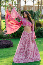 Load image into Gallery viewer, Mauve Printed &amp; Embroidered Lehenga Set
