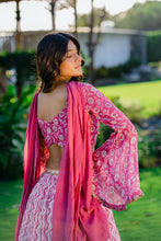 Load image into Gallery viewer, Mauve Printed &amp; Embroidered Lehenga Set
