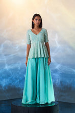 Load image into Gallery viewer, MINT GREEN PEPLUM ORGANZA SHARARA

