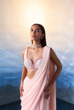 Load image into Gallery viewer, POWDER PINK GEORGETTE DRAPE SAREE
