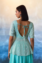 Load image into Gallery viewer, MINT GREEN PEPLUM ORGANZA SHARARA
