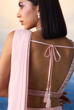 Load image into Gallery viewer, POWDER PINK GEORGETTE DRAPE SAREE

