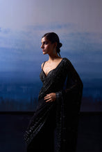 Load image into Gallery viewer, BLACK GEOR. SAREE
