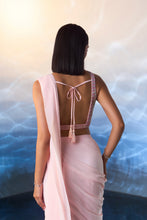 Load image into Gallery viewer, POWDER PINK GEORGETTE DRAPE SAREE
