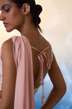 Load image into Gallery viewer, DUSTY PEACH GEORGETTE DRAPE SAREE
