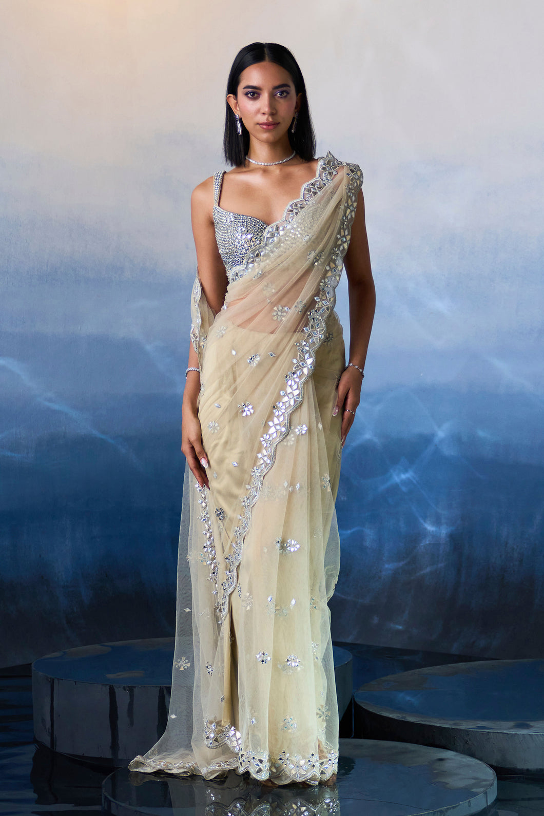 GOLD NET SAREE