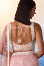 Load image into Gallery viewer, BLUSH PINK NET SAREE
