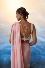 Load image into Gallery viewer, DUSTY PEACH GEORGETTE DRAPE SAREE
