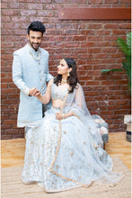 Load image into Gallery viewer, Powder Blue sherwani set
