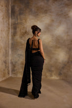 Load image into Gallery viewer, BLACK GEORGETTE SAREE
