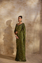 Load image into Gallery viewer, OLIVE GREEN SAREE BLOUSE
