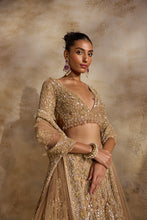 Load image into Gallery viewer, CHAMPAGNE GOLD LEHENGA CHOLI DUPATTA
