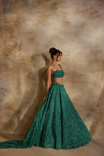 Load image into Gallery viewer, FOREST GREEN LEHENGA CHOLI DUPATTA
