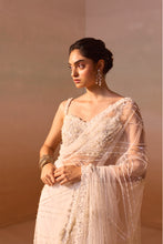 Load image into Gallery viewer, WHITE NET SAREE
