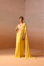 Load image into Gallery viewer, YELLOW GEORGETTE SAREE
