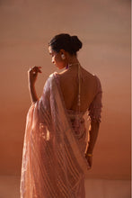 Load image into Gallery viewer, ROSE PINK ORGANZA TISSUE SAREE
