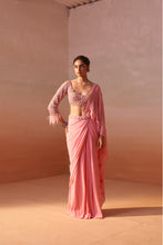 Load image into Gallery viewer, PINK DRAPED SAREE
