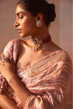 Load image into Gallery viewer, ROSE PINK ORGANZA TISSUE SAREE
