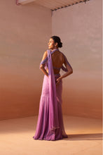 Load image into Gallery viewer, LILAC FISHTAIL DRAPED SAREE
