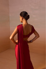 Load image into Gallery viewer, MAROON DRAPED SAREE
