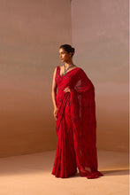 Load image into Gallery viewer, RED HEAVY GEORGETTE SAREE
