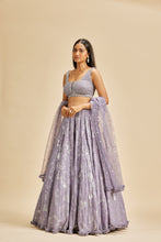 Load image into Gallery viewer, LILAC GEOMETRIC DESIGN LEHENGA SET
