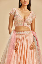 Load image into Gallery viewer, BLUSH PINK GATHERED LEHENGA SET
