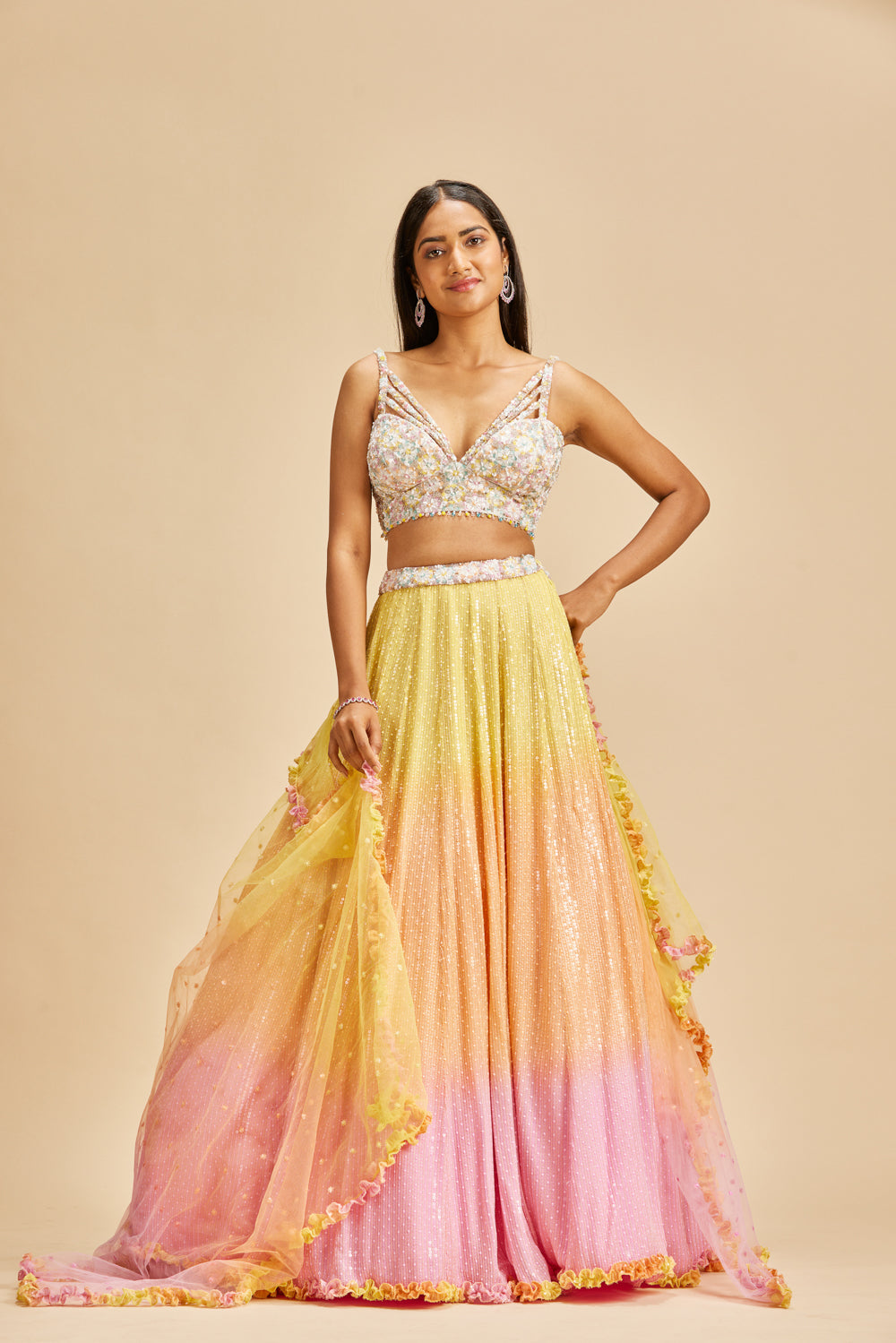 TRIPPLE SHADED LEHENGA SET