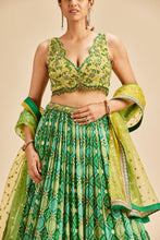 Load image into Gallery viewer, BOTTLE GREEN BADHNI LEHENGA SET
