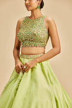 Load image into Gallery viewer, LIME GREEN LEHENGA SET
