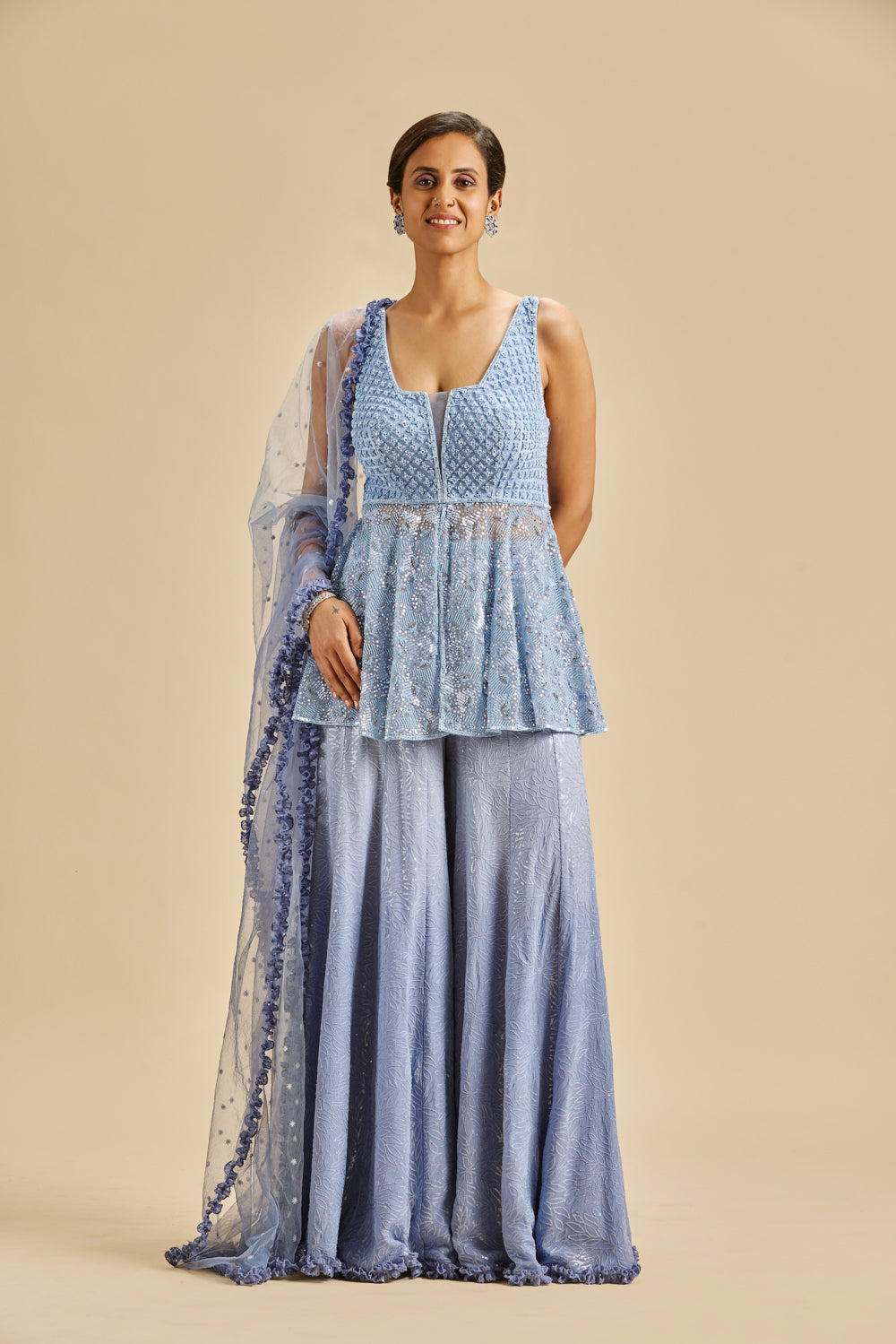 INK BLUE OMBRE SHARARA SET