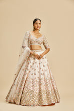 Load image into Gallery viewer, BLUSH PINK RAW SILK LEHENGA CHOLI SET
