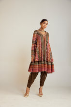 Load image into Gallery viewer, Olive Green V Neck A Line Dhoti Kurta Set
