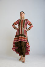 Load image into Gallery viewer, Olive Green Asymmetrical Kurta Set
