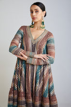 Load image into Gallery viewer, Mud Green A Line Dhoti Kurta Set
