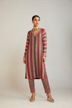 Load image into Gallery viewer, Charcoal Grey V Neck Straight Kurta Pant Set
