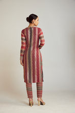 Load image into Gallery viewer, Charcoal Grey V Neck Straight Kurta Pant Set
