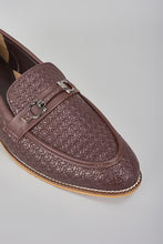 Load image into Gallery viewer, Brown Buckled Herringbone Shoes
