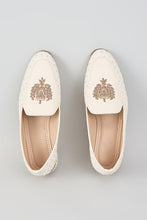 Load image into Gallery viewer, Ivory Lucknowi Crown Loafers
