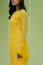 Load image into Gallery viewer, Sunny Yellow Printed Embroidered Sharara Set
