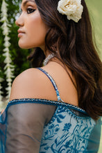 Load image into Gallery viewer, Teal Blue Floral Printed Sharara Set
