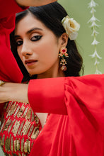 Load image into Gallery viewer, Red Embroidered Drape Saree
