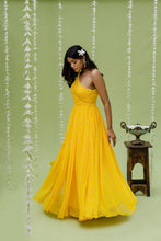 Load image into Gallery viewer, Sunny Yellow Printed Embroidered Gown
