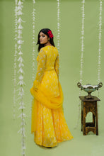 Load image into Gallery viewer, Sunny Yellow Printed Embroidered Sharara Set
