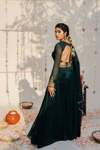 Load image into Gallery viewer, Bottle Green Embroidered Anarkali Set
