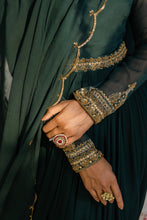 Load image into Gallery viewer, Bottle Green Embroidered Anarkali Set
