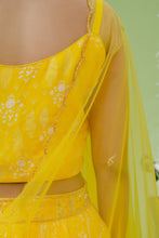 Load image into Gallery viewer, Sunny Yellow Printed Embroidered Lehenga Set
