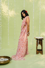 Load image into Gallery viewer, Reddish Orange Embroidered Sharara Saree Set

